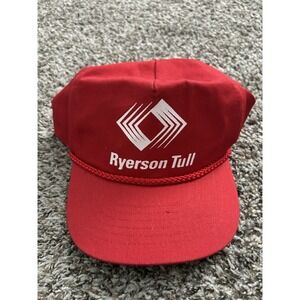 Vintage Ryerson Tull SnapBack Rope Flat Brim Hat Red KC Caps